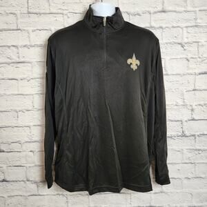 NWT New Orleans Saints Bud Light Quarter Zip by Vansport Mens Size Large Black